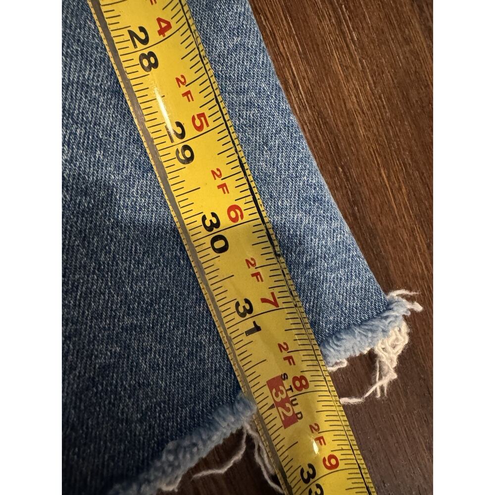 Mother Tomcat Swisher Sneak Fray Jeans Size 28 Blue Wide Leg Poppin' Wheelies - Picture 10 of 16